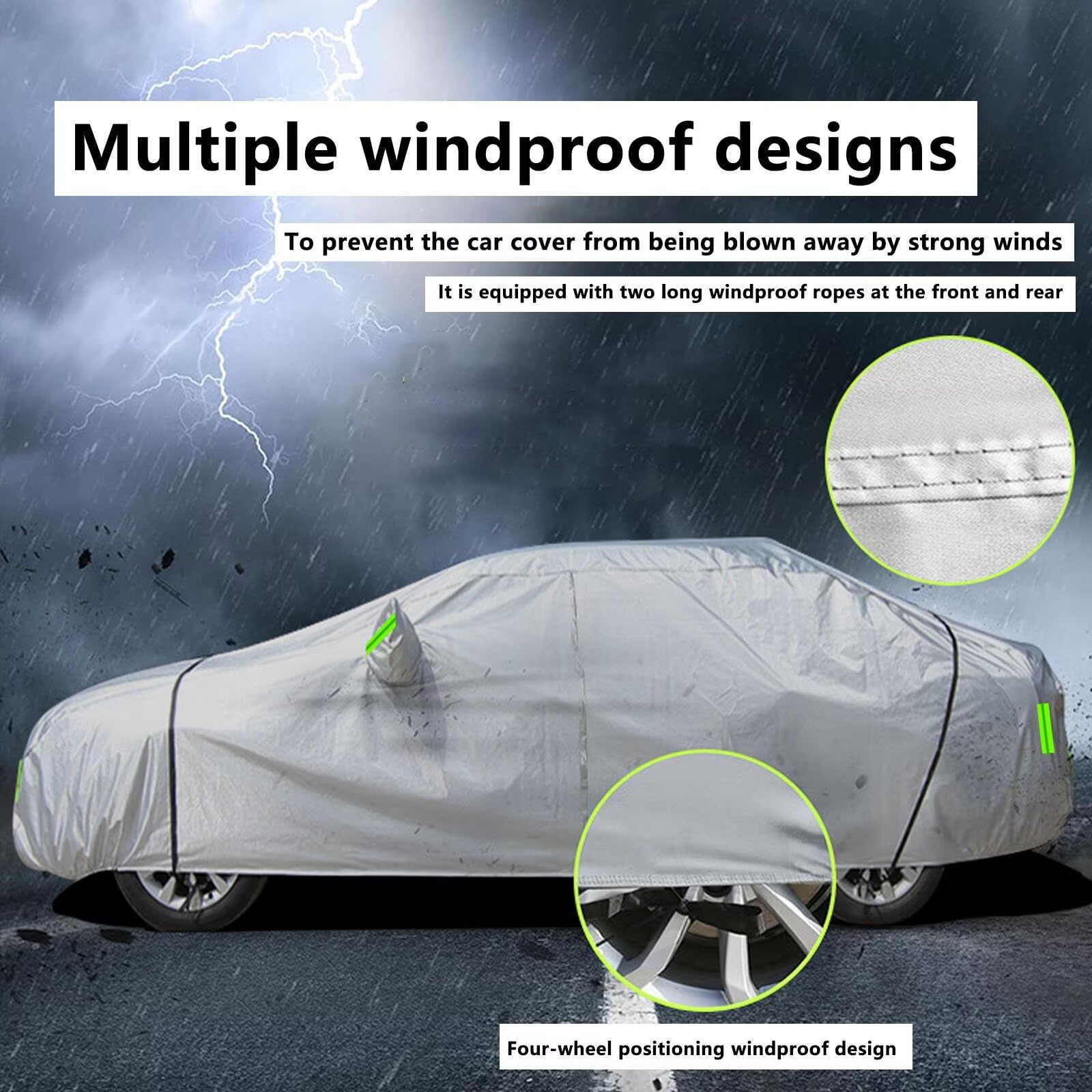 sur Mesure bache Exterieur Compatible avec KIA Picanto 2003-2026,imperméable,résistante au Soleil, au Vent,Neige Pluie,Protection Quatre Saisons(Silver Green)