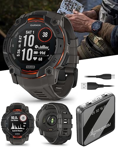 Miniatura 14 de Wearable4U Garmin Instinct 3 45mm, pantalla AMOLED, reloj inteligente GPS resistente para exteriores, bisel reforzado con metal, linterna