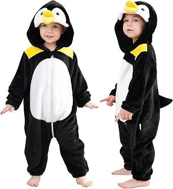 LOLANTA Unisex Baby Animal Costume Toddler Boys Girls Flannel Hooded Onesie