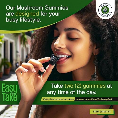 Miniatura 4 de Suplemento de gomitas de hongos - Mezcla de 10 hongos que incluye melena de león, reishi, cordyceps - Henna Cosmetics