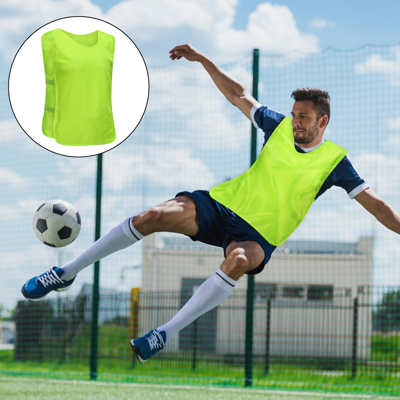 6 Pezzi Pettorine Allenamento Calcio 62 * 65 cm, Bavaglini Sportivi per Calcio, Traspirante Gilet Pallacanestro Donna Uomo Adulti Junior xl Adatto a 170-200 cm di Altezza