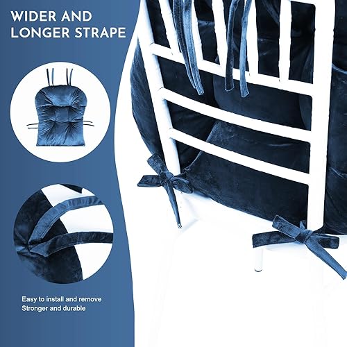 Miniatura 10 de Lucky Monet Juego de 5 cojines de repuesto para mecedoras deslizantes, juego de repuesto de cojines de terciopelo con bolsillos laterales de