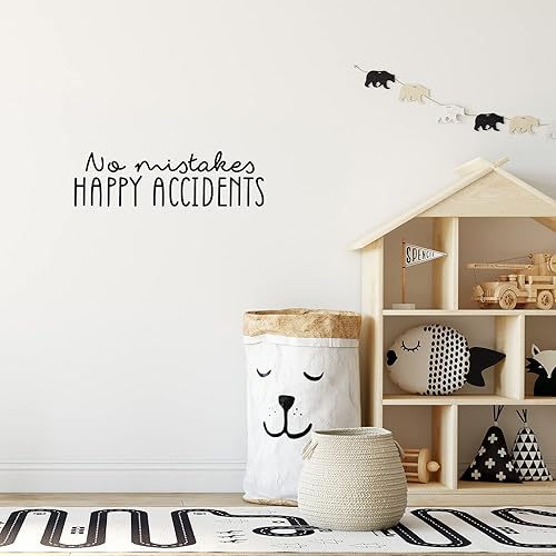 Miniatura 1 de Calcomanía de vinilo para pared, sin errores, Happy Accidents, 9 x 30 pulgadas, calcomanía divertida y positiva para dormitorio, habitación de