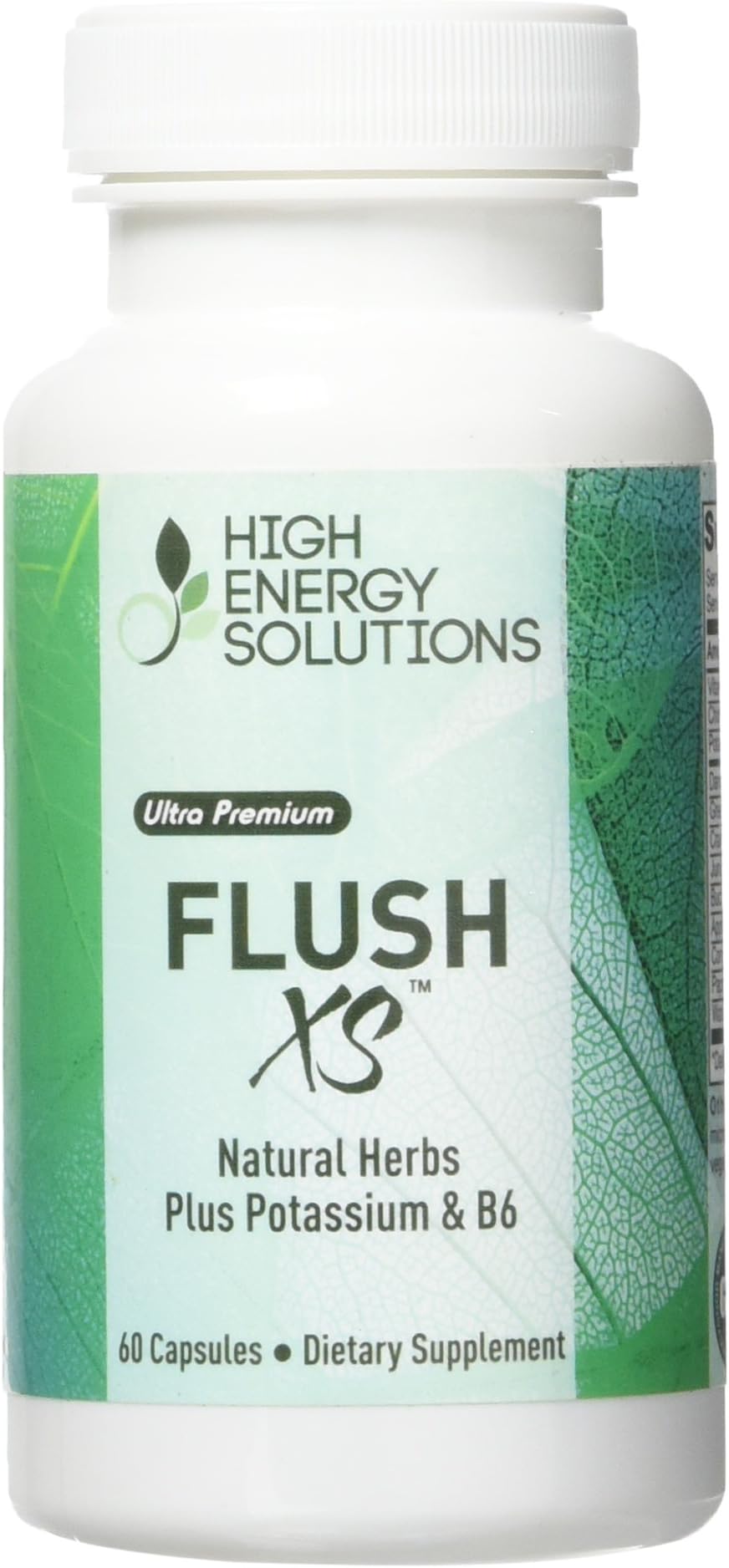 High Energy Solutions Flush XS | Natural Diuretic with Potassium Flushes Excess Fluid From the Body | 60 Count