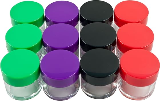 Stalwart Set of 12 20 ml Color Coded Plastic Jars
