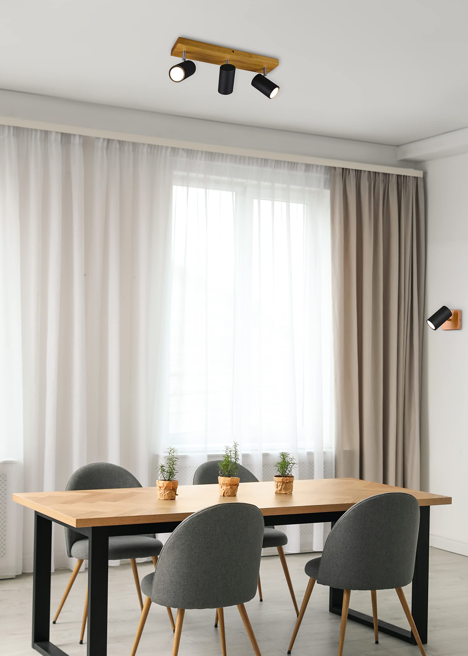 Hanglamp Bahoto mat zwart L - Hanglampen