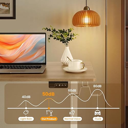 Miniatura 7 de farexon Escritorio de pie en forma de L de 63 x 55 pulgadas, escritorio eléctrico de altura ajustable, escritorio de pie para sentarse en esquina