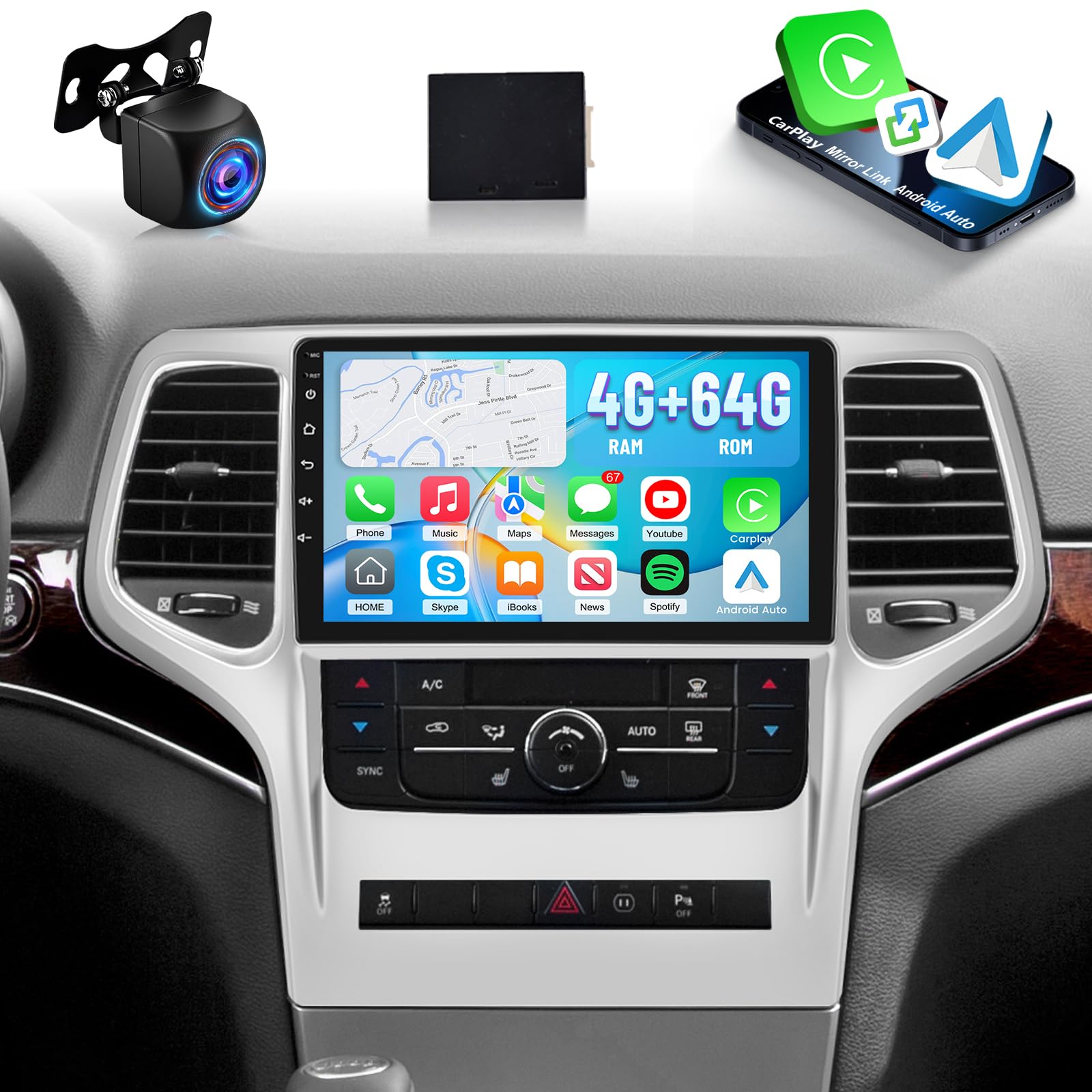 Amazon.com: [4+64GB] Android Stereo for Jeep Grand Cherokee 2008