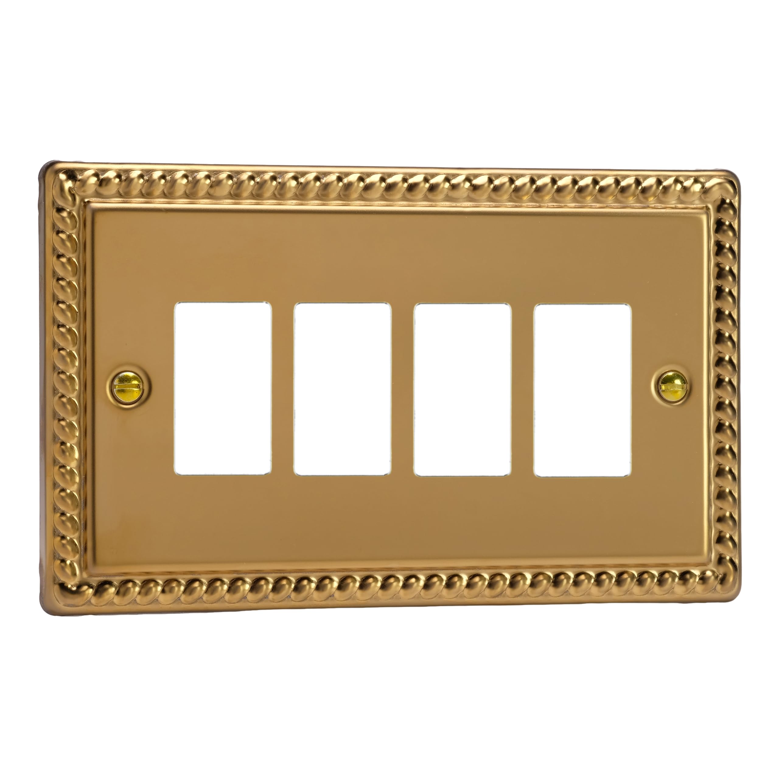 Varilight Quad PowerGrid Plate Kit - Classic Georgian Brass, XGPGY4