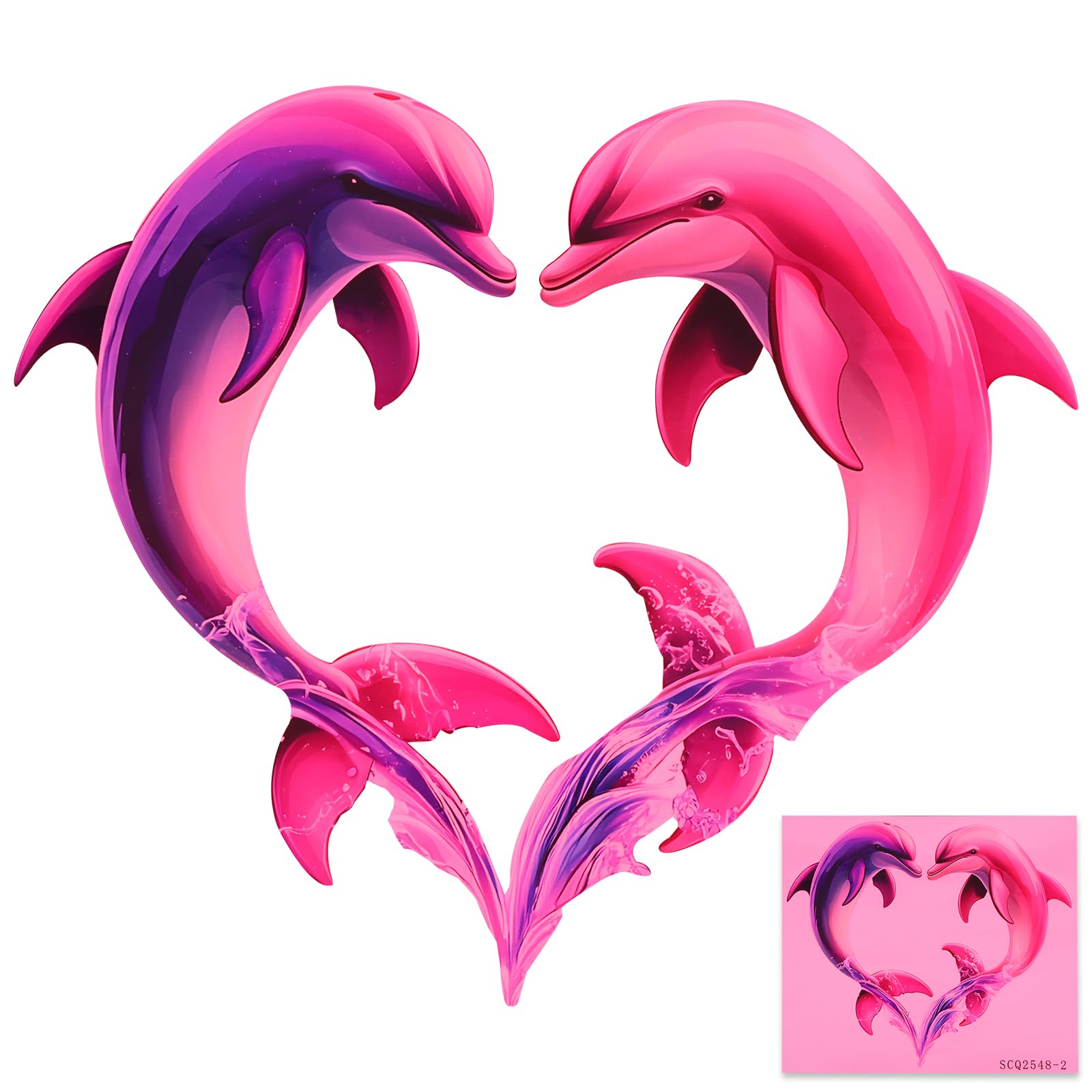 Yuekuntj Style2 Dolphin Wall Stickers, Dolphin Toilet Sticker Bath Decor, Dolphins Luminous Wall Stickers, Glow In The Dark Sea Animal Toilet Sticker, Toilets Lid Tank Seat Decals For Bathroom Walls(Style2)