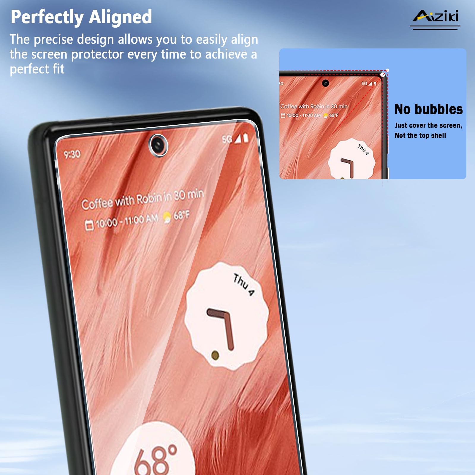 2 Pellicole Vetro Temperato AOKUMA Per Google Pixel 7A - 9H, Antiurto, Anti-impronta, Copertura Case Friendly