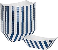 Vista 35 de Bio Tek Botes de papel de 4 onzas, 400 bandejas desechables #25 para alimentos, forro de polietileno, canastas de alimentos de papel turquesa