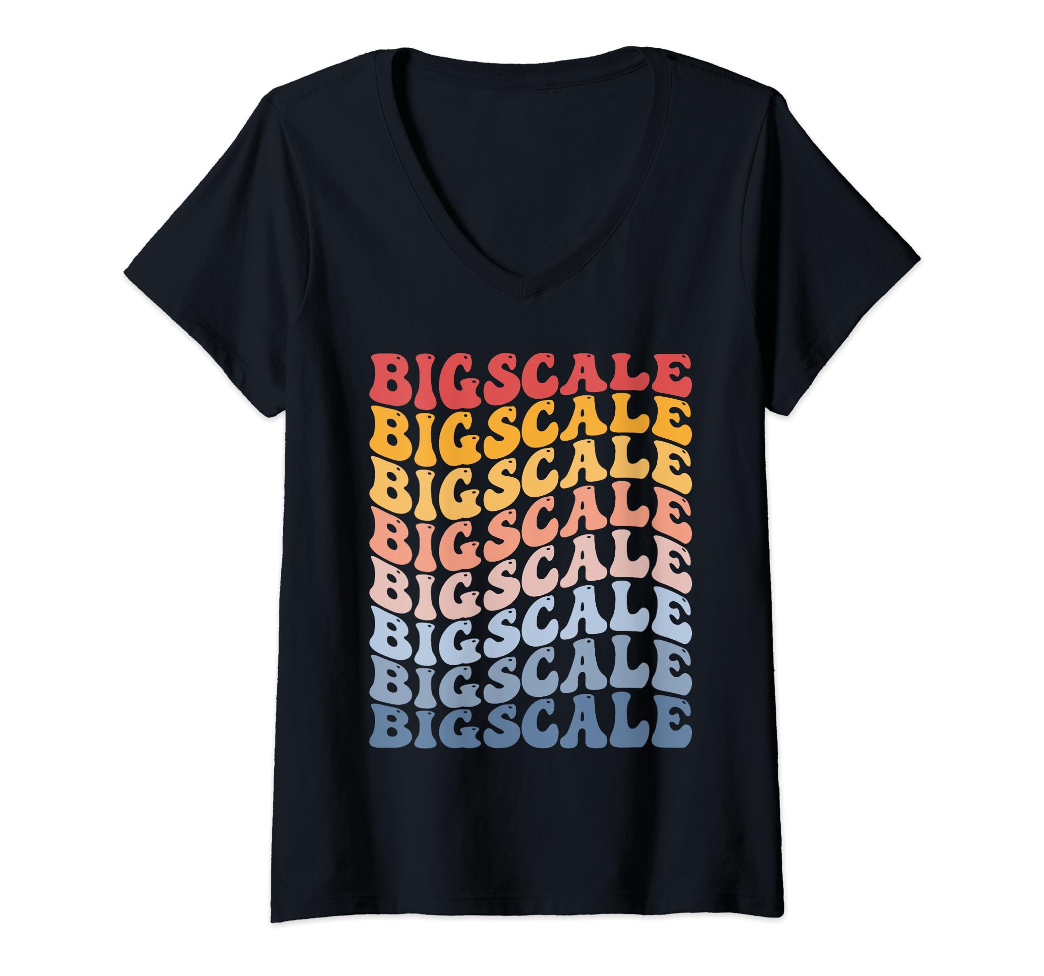 Bigscale Groovy Retro Fish V-Neck T-Shirt
