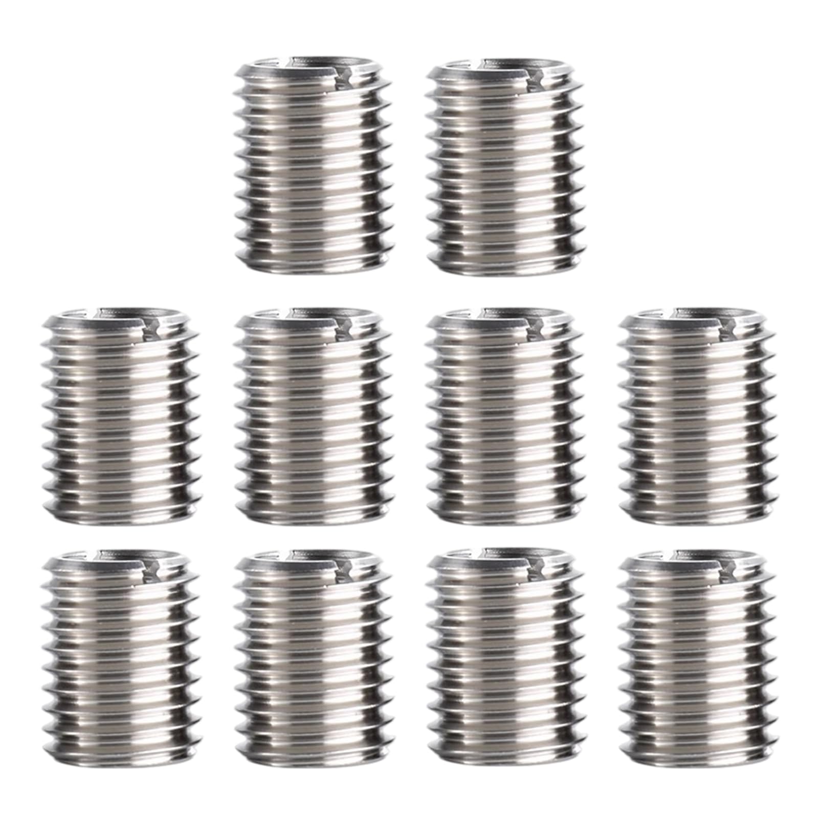 10 Pezzi Inserto Filettato M10 a M8, Boccola Filettata Acciaio Inox 15 mm, Boccola di Filettatura, Dado a Inserimento, Adattatore Filetto e Riduttore Filettato per Riparazione, Montaggio, Mobili