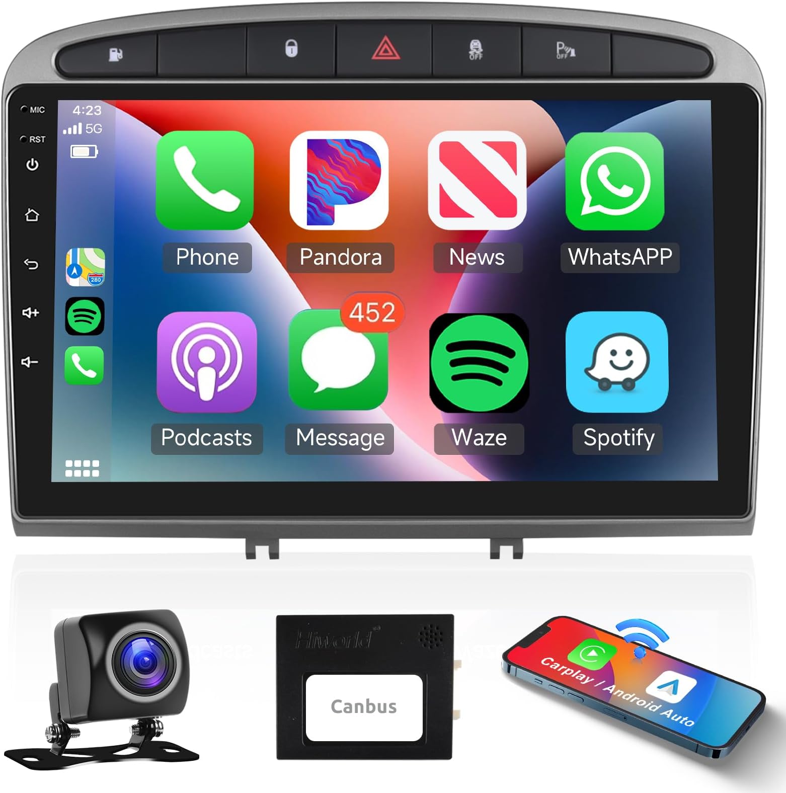 7 Android 14.0 Autoradio Per Peugeot 308 408 2007-2014 CarPlay Navigazione GPS 4G WiFi Bluetooth DSP RDS Lettore Multimediale Per Auto  34