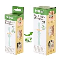 Vista 9 de haakaa Cepillo de dientes para bebé de 360° con base de succión - Limpieza suave para entrenamiento de autocepillado de niños pequeños, silicona