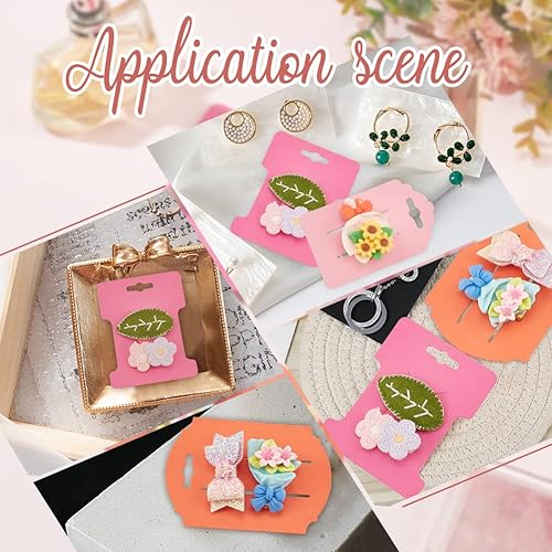 Miniatura 7 de BENECREAT Plantillas de corte de tarjeta de lazo de 3 estilos, tarjetas de clip para el cabello, plantillas de acero al carbono para álbumes de