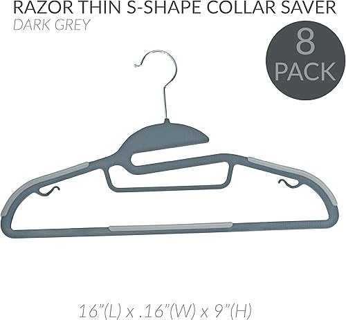 Miniatura 2 de Simplify Paquete de 24 ganchos definitivos  Protector de collar en forma de S  Ultrafino  Antideslizante  Barra de accesorios  Cinturones  Bufandas