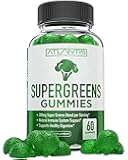 Atlantis Nutrition Supergreens Gummies - Daily Green Superfoods Supplement with Spinach, Broccoli, Moringa, Beet Root, Celery, Green Tea, & Acai for Immunity Support - Natural Raspberry Flavor, 60 cnt