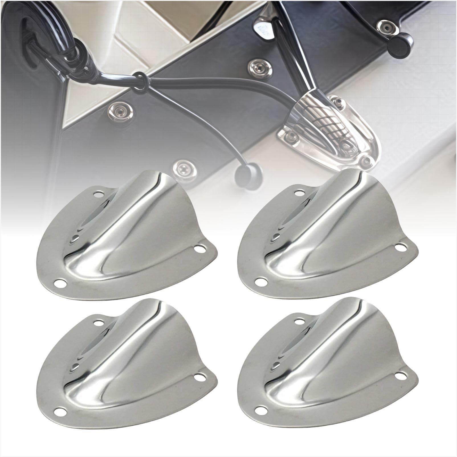 TuoP Lot de 4 cache-trous de ventilation en acier inoxydable pour trou de câble de bateau – 4,8 x 4,5 cm (taille S