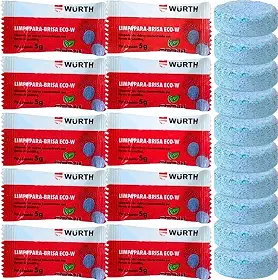 Kit Wurth Limpa Para-brisa 10 Pastilhas Eco-w Efervescente Para Jogar No Reservatório Do Carro