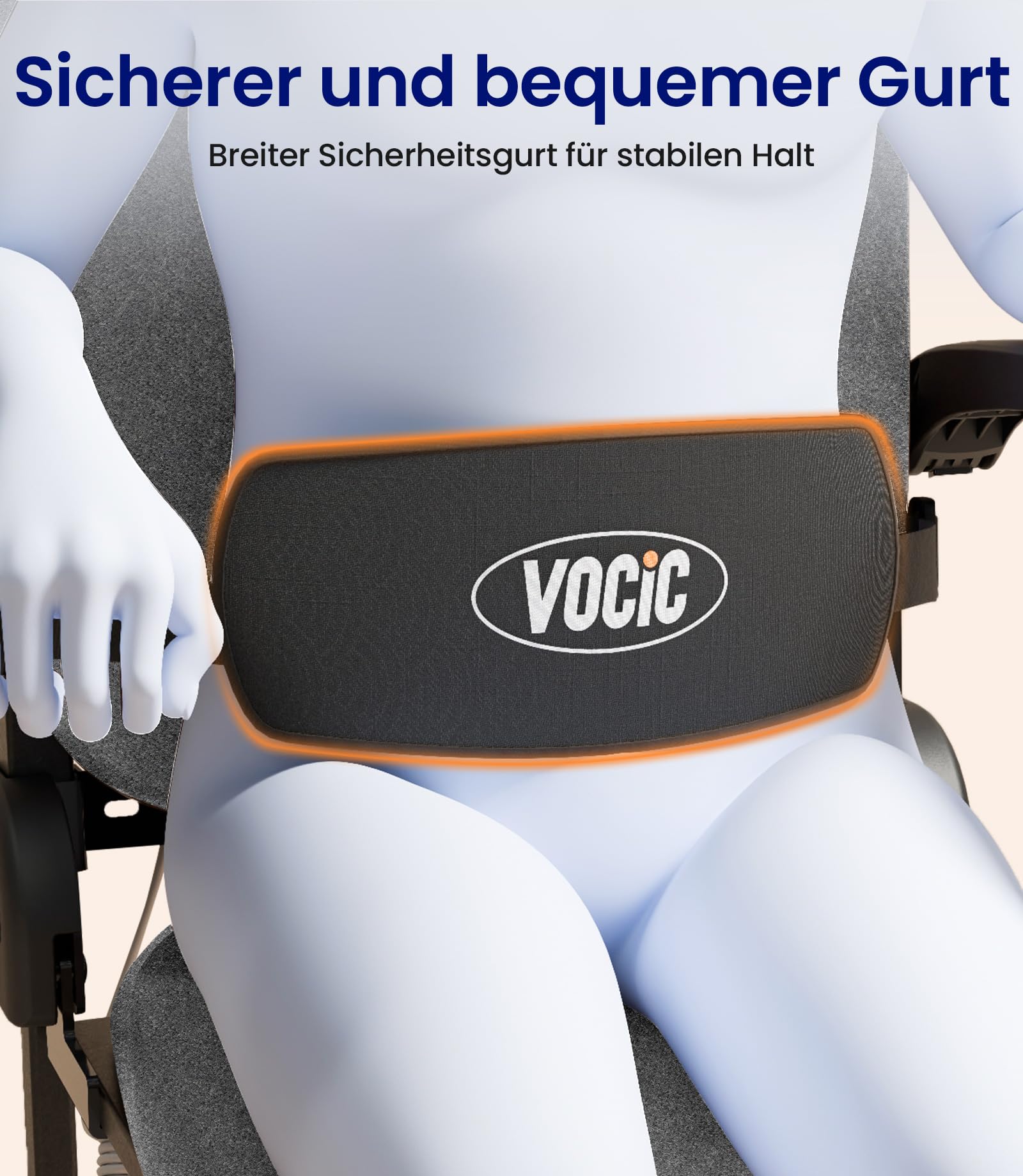 VOCIC AX15 Elektrischer Aufstehsessel bis 200 kg, robust und faltbar | Senioren Pflege Zuhause, Aufstehhilfe Sturzrisiko, Transfer Bett Rollstuhl, Stahlrahmen Memory-Schaum Grauer Stoffbezug