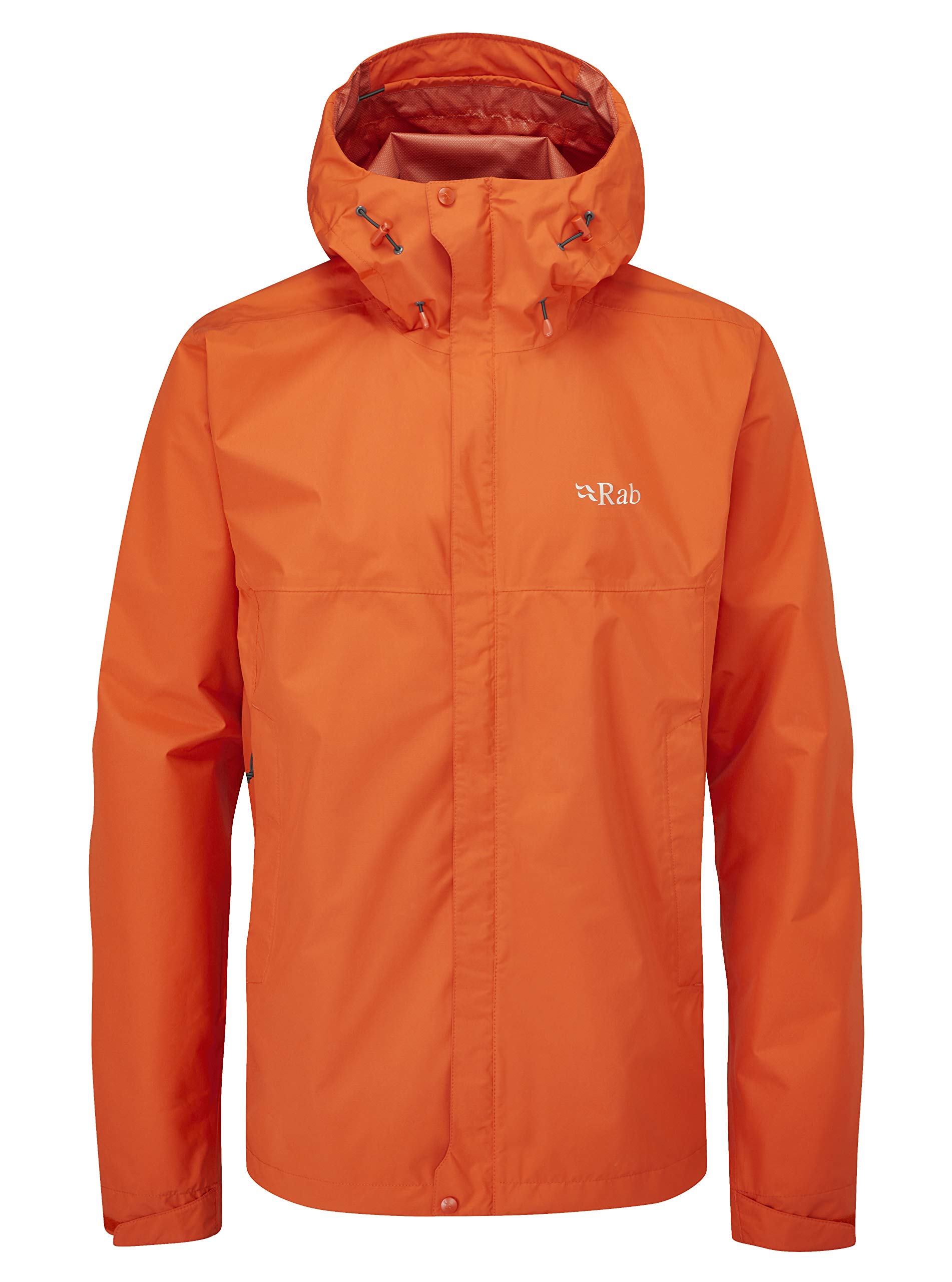 Rab Men's Downpour Eco Waterproof Breathable Jacket for Hiking, Trekking, & Climbing - Firecracker - Small
