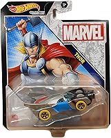 Vista 1 de Hot Wheels Marvel Thor - Coche de personajes de Marvel, vehículo fundido a presión a escala 1/64, multicolor, 3 pulgadas