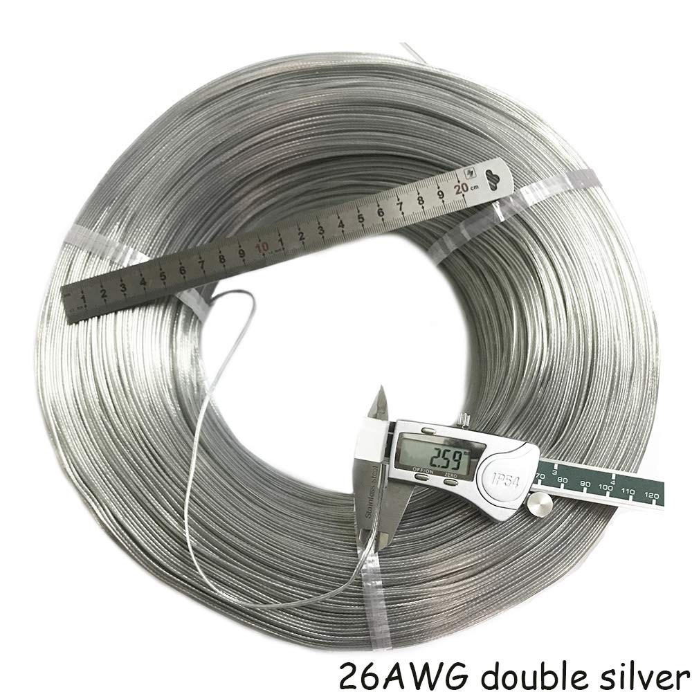 cable eléctrico 20 22 24 26 30 awg núcleo de cobre transparente alambre paralelo iluminación oro plata cristal LED alambre cuerno señal araña alambre plano ( Color : 30awg gold silver , Size : 50 m )