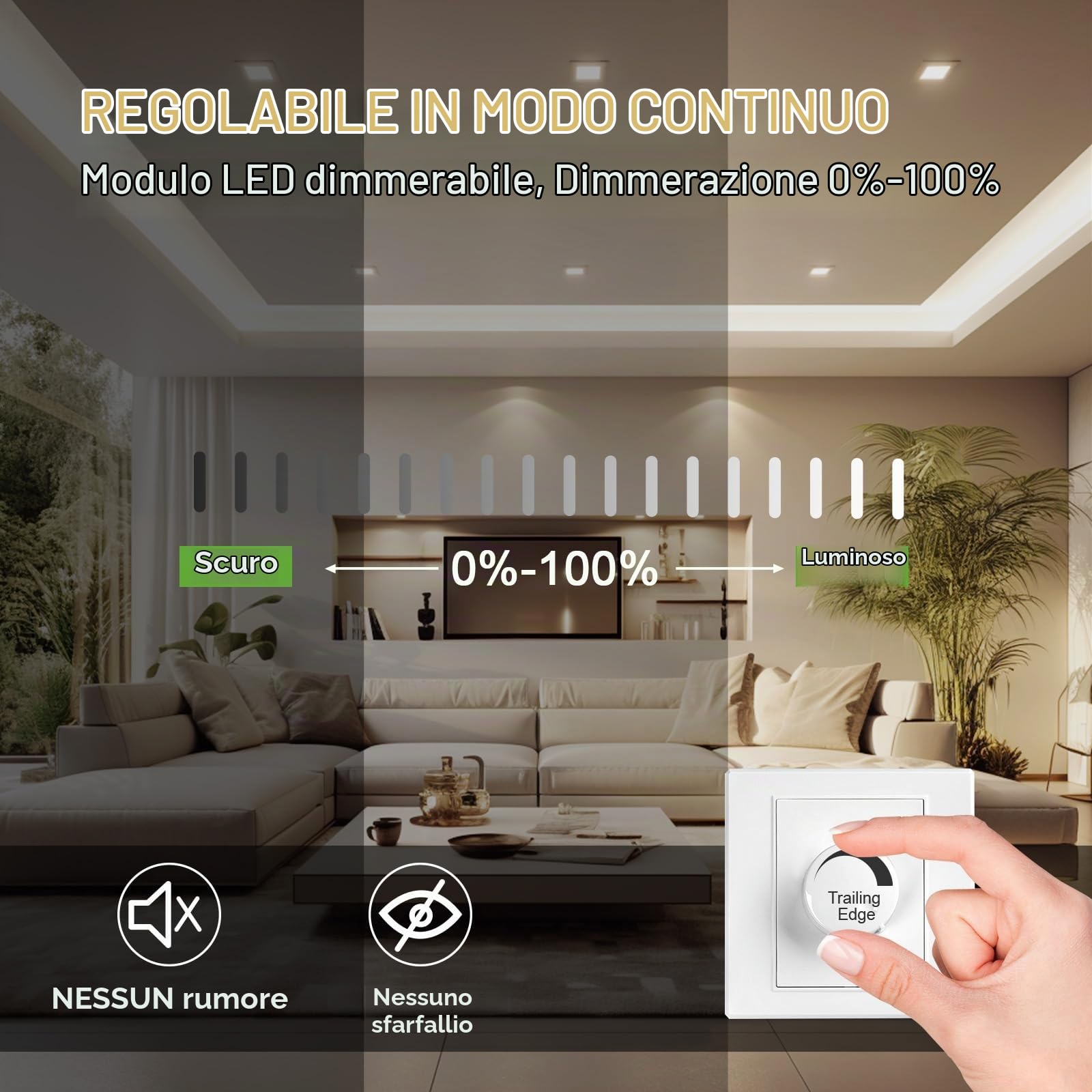 YindaLux 10x Modulo LED Dimmerabile ø50x23mm per faretti da incasso 4.9W 500LM 3CCT Bianco caldo 3000K Bianco neutro 4000K Bianco freddo 6500K IP44 120°Il modulo sostituisce le lampadine GU10 MR16