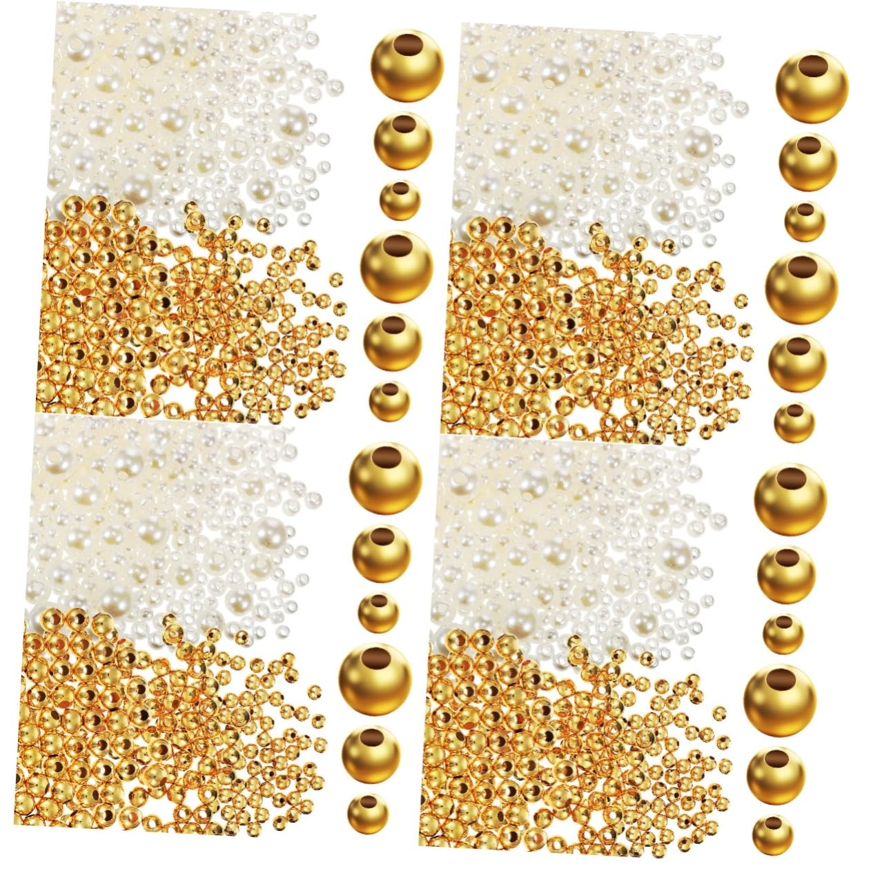 Angoily 4 Sätze Bastelperlen Und Perlen Kleine Runde Schmuckperlen Für Armband Und Halskettenherstellung Diy Bastelbedarf Für Schmuckideen Goldperlen Und Mischperlen 900 Stück * 4