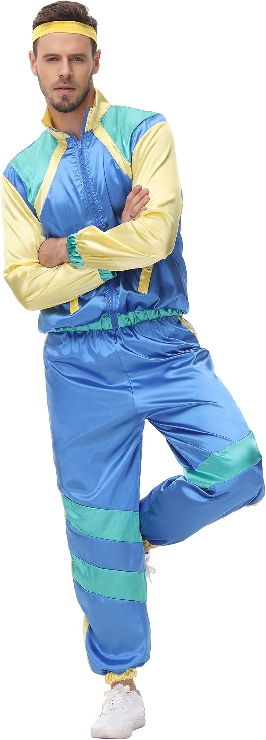MIAIULIA Men's 80s Height of Fashion Shell Suit Costume, Male image 3