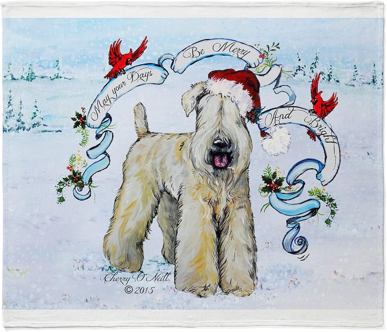 CafePress Wheaten Terrier Christmas Throw Blanket Super Soft Fleece Plush Throw Blanket, 60"x50"