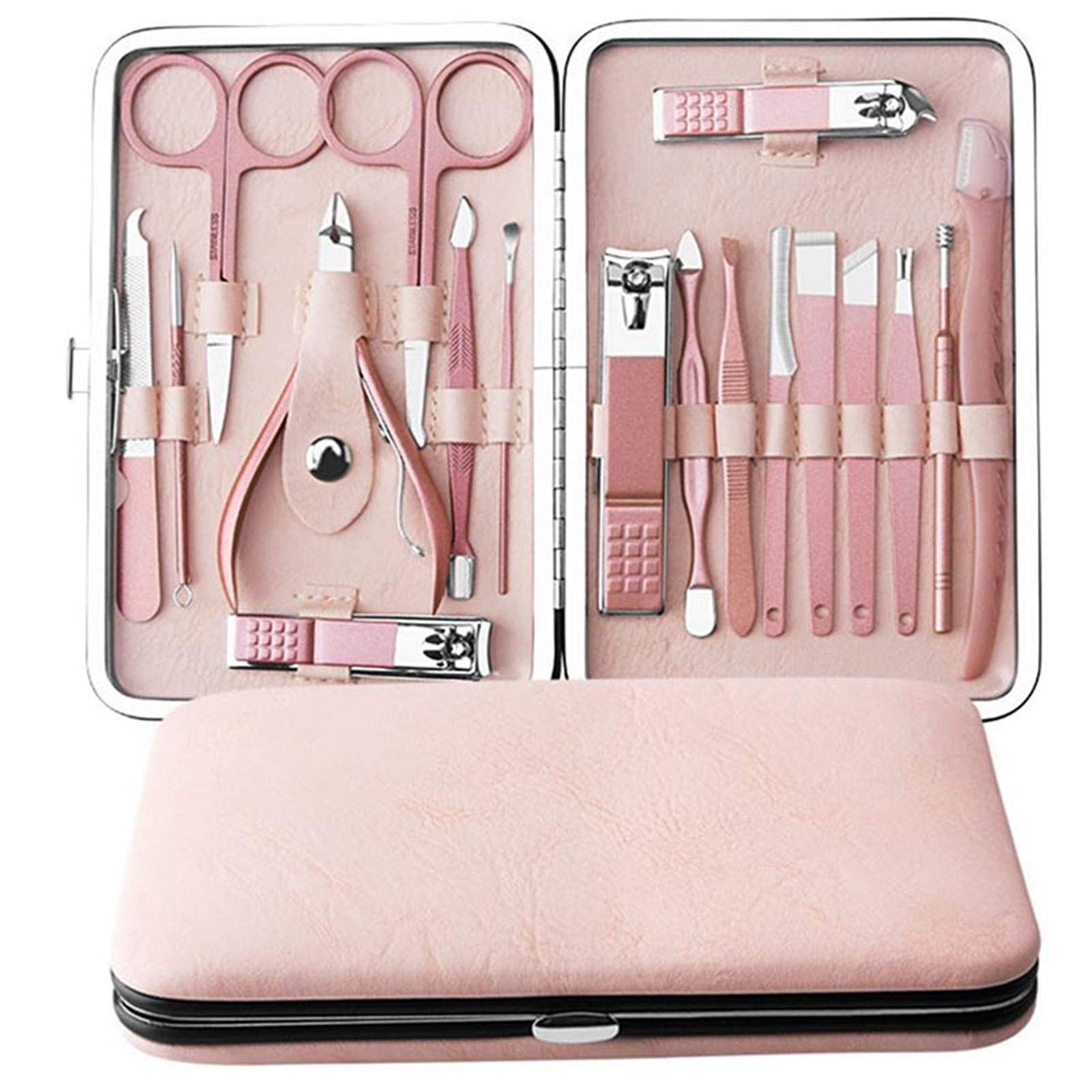 Professionelles Maniküre-Set, Edelstahl, Pediküre-Set, Nasenhaarschere, Augenbrauenrasierer, Familienfuß-Handpflege-Set (13-teilig)