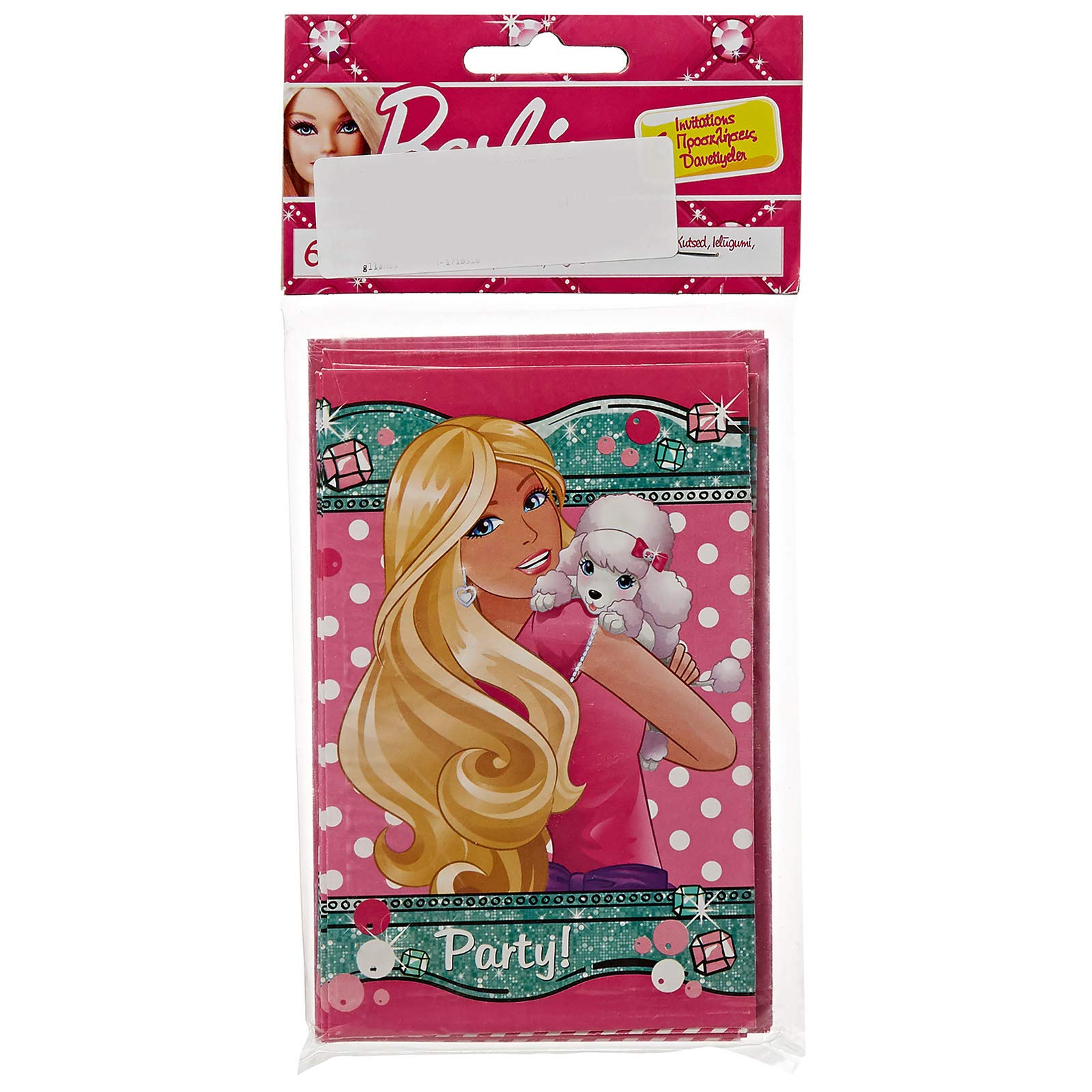 Procos Elegant Barbie Invitations and Envelopes