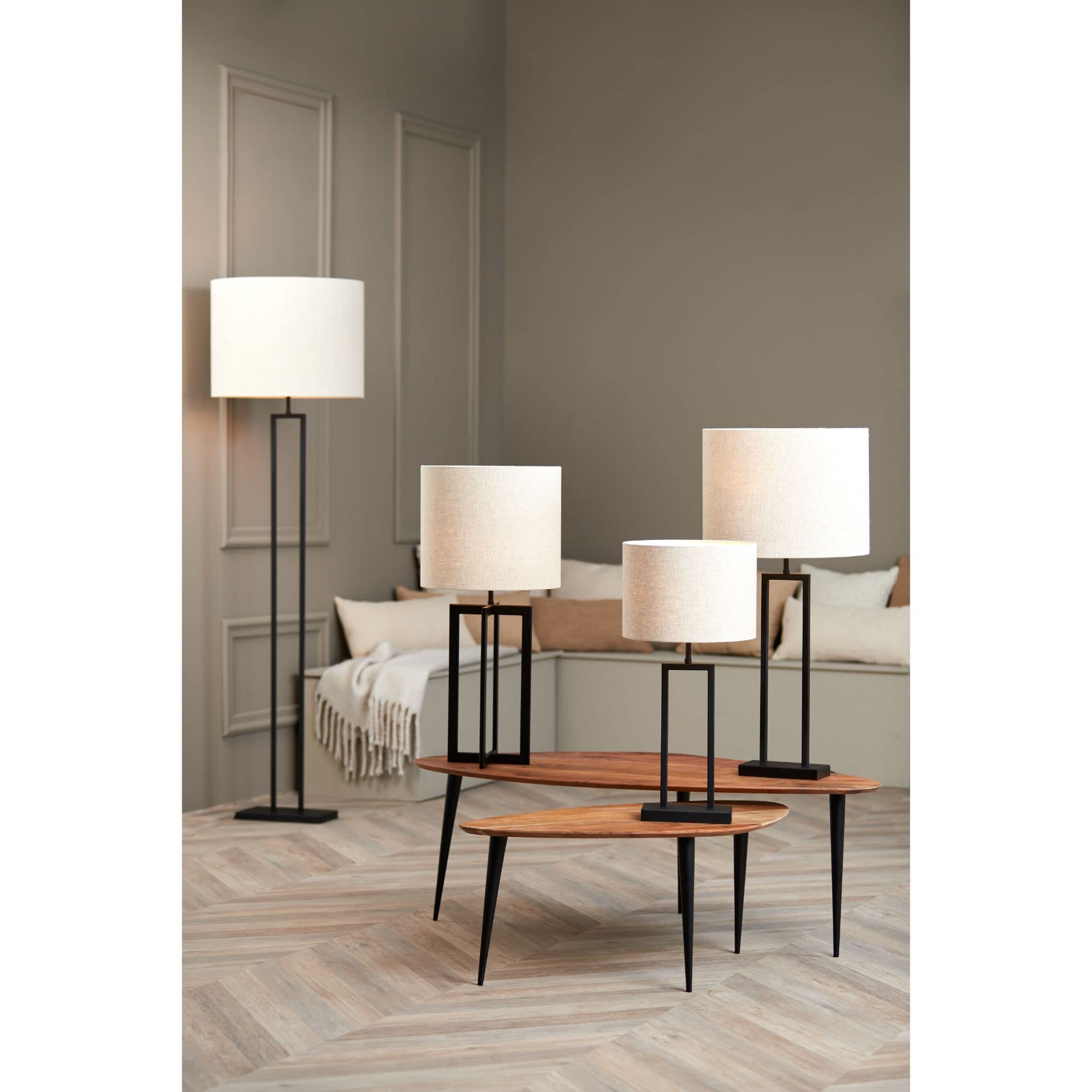 Light & Living Lampenfuß Shiva - Schwarz - 20x10x55cm | Rechteck - Modern - Metall - Tischlampenfuß - Lampe Wohnzimmer & Schlafzimmer