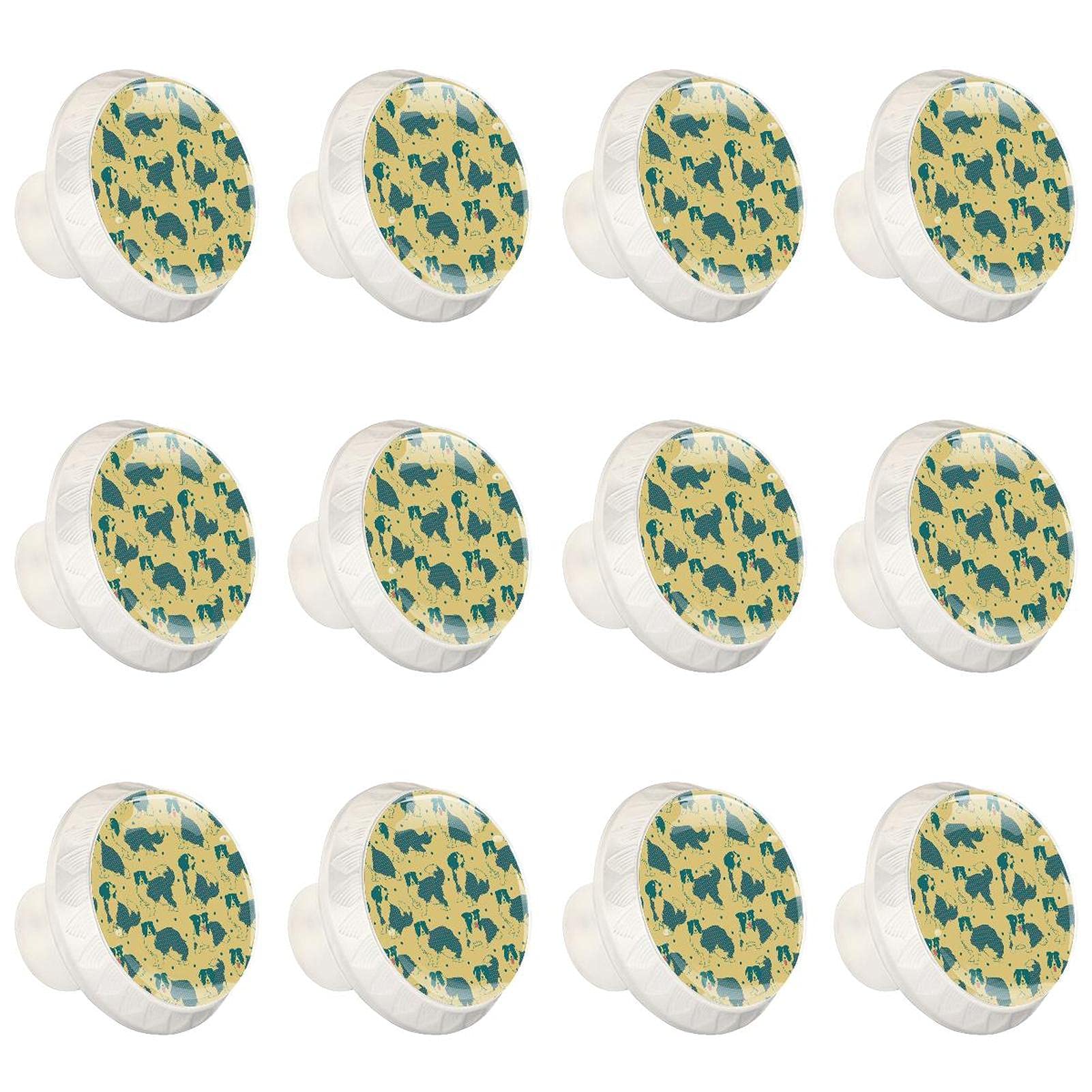 Poignée commode tirer boutons de placard ronds 12 pièces border collie