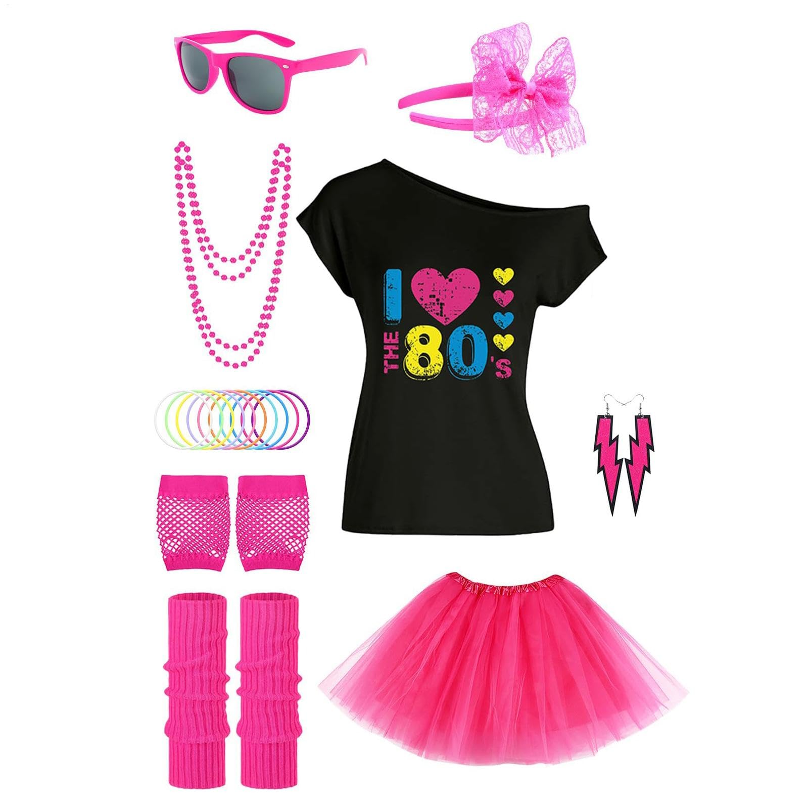 Costume femme années 80 top épaules dénudées ensemble tenue rétro vintage