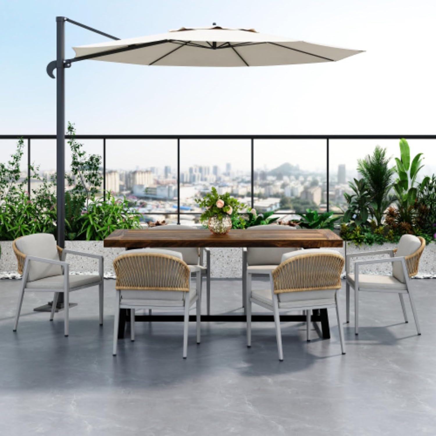 Outdoor Dining Chairs Set of 2, Wicker Rattan Woven Patio Chairs, Outdoor Armchair Seating for Backyard Poolside Porch Balcony