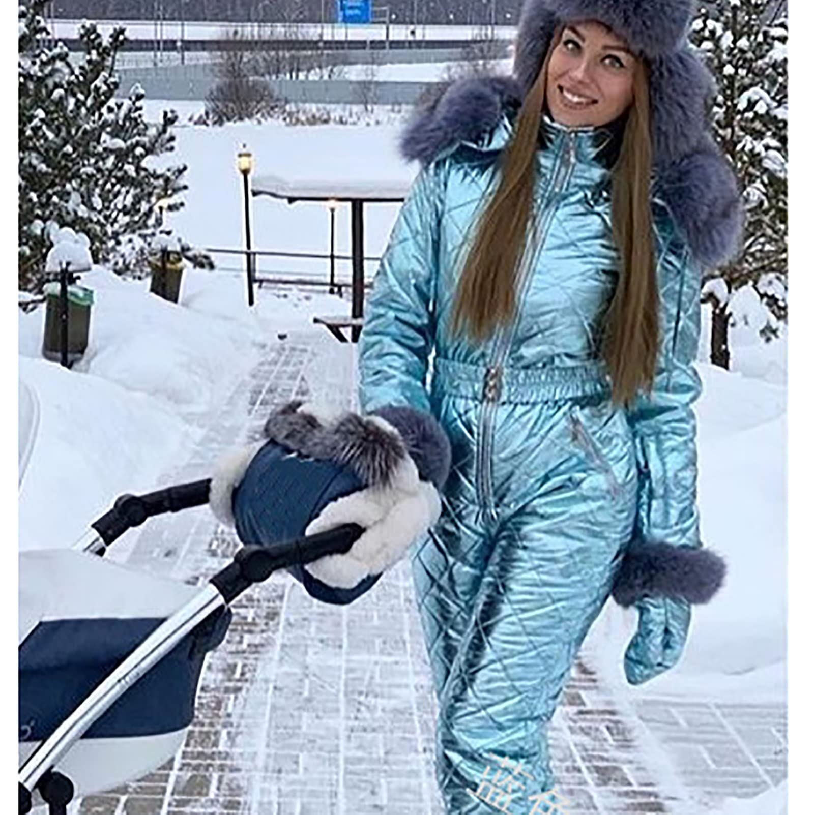Jednoczęściowy kombinezon narciarski damski zimowy wiatroszczelny kombinezon snowboardowy z kapturem ergonomia na co dzień kurtki termiczne i spodnie kombinezony