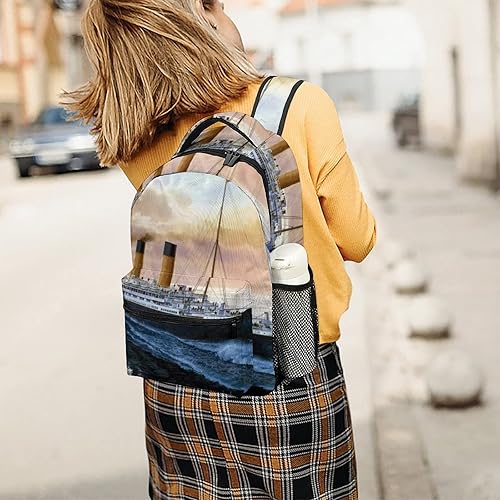 Miniatura 6 de Retro Titanic Famous Old Historic - Mochila para computadora portátil, bolsa de hombro de moda, mochila de viaje para hombres y mujeres, Color
