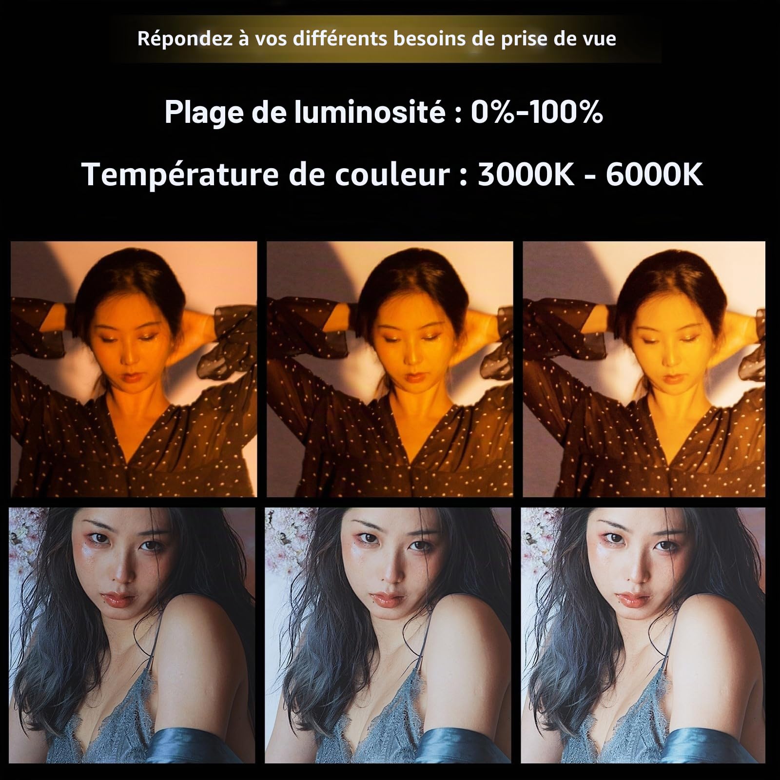 2X 50W Photographie Ampoule LED Lampe Photo Bicolore dimmable E27 3000-6500K Studio Photo Ampoule lumière du Jour pour Studio Photographe Enregistrement vidéo Softbox Éclairage Domestique