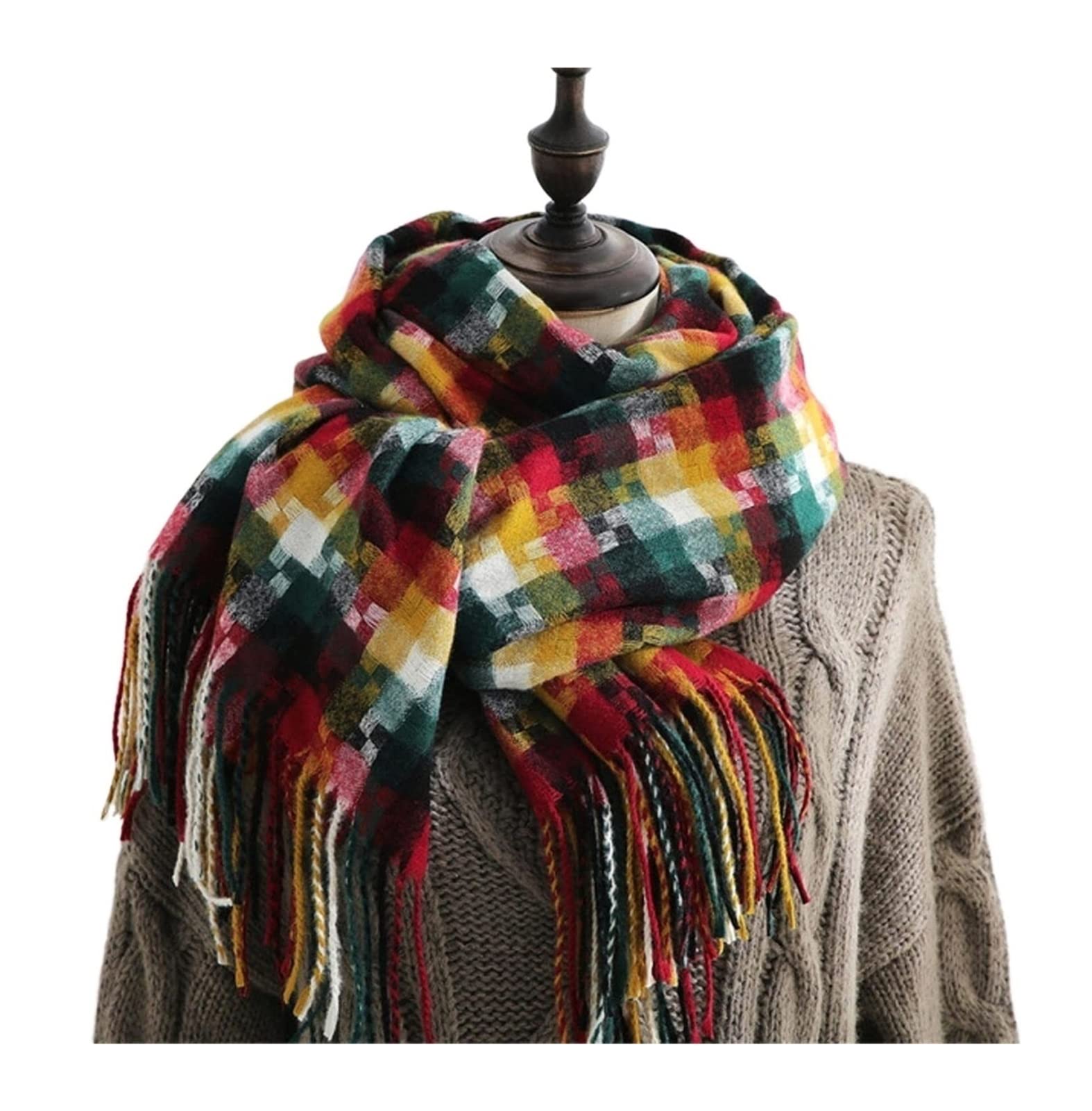 Bufanda Chal Bufandas De Invierno Para Mujer, Bufanda De Imitación De Invierno A La Moda Cálida Bufanda Gruesa Para Hombres Suave y Cálida