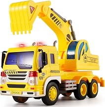 HERSITY Excavator Boy, Construction Trucks with Lights and Sounds | Toy Work Vehicle, Large Toy Car, Gifts for Boys Girls 3 4 5 Years Old