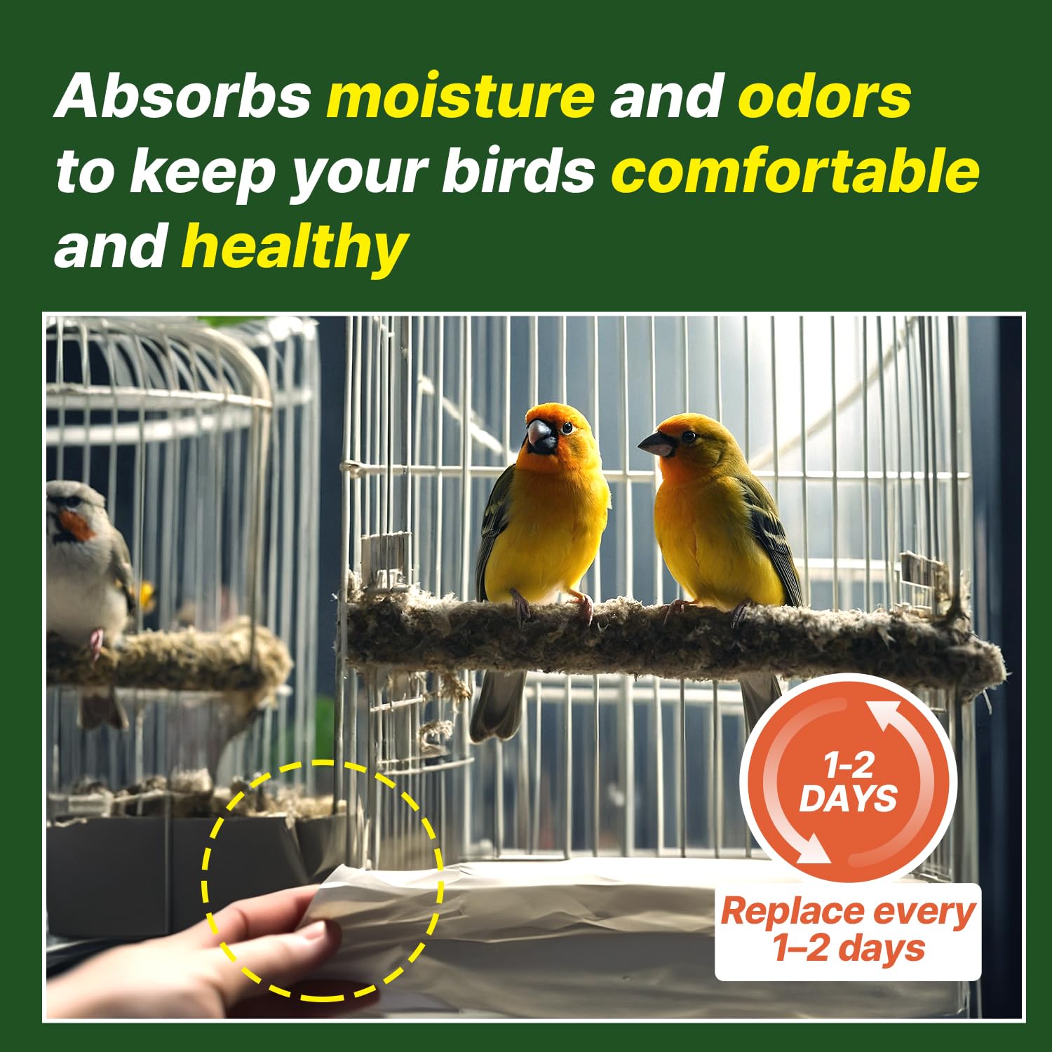 Bird Cage Liner - 120 Paper Sheets, 20" x 18", 2.9 lb - Ideal for Pet Habitats, Bulk Pack for Long-Lasting Use, Newsprint Texture, Convenient Parcel Packaging - image 4