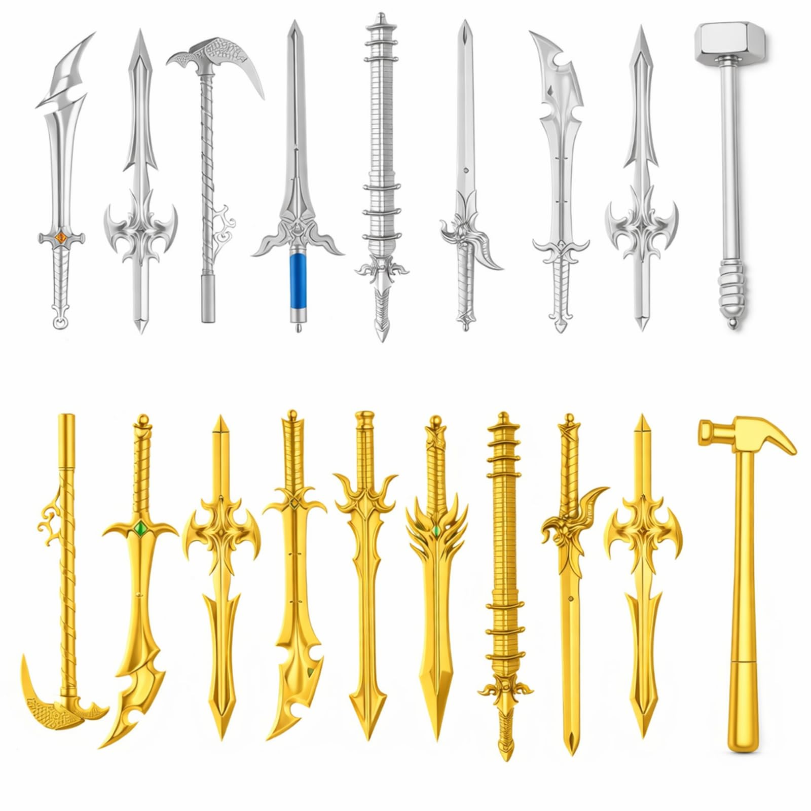 24 Pack Ancient Sword Pens Set Gel Ink Novelty Fun Cool Sword Plastic Gel Ink Cool Pens for Christmas Birthday Party Presents and Writing Random Style