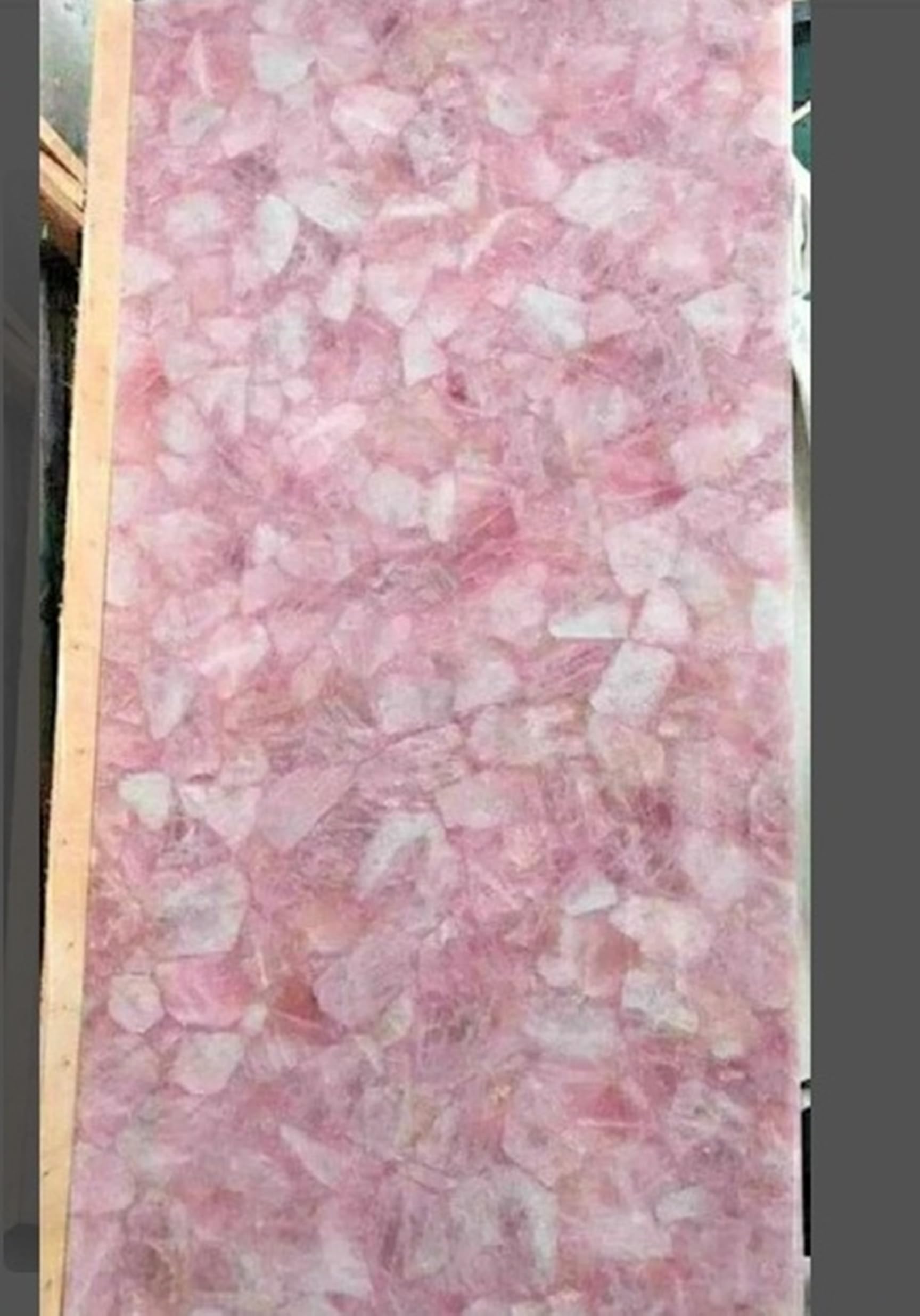 Lastra da cucina al quarzo rosa I Tavolo da caffè al quarzo rosa Top I Tavolo al quarzo I Quarzo Rosa Piano del tavolo fatto a mano I Quarzo Divano Tavolino 35,5 x 35,5 cm