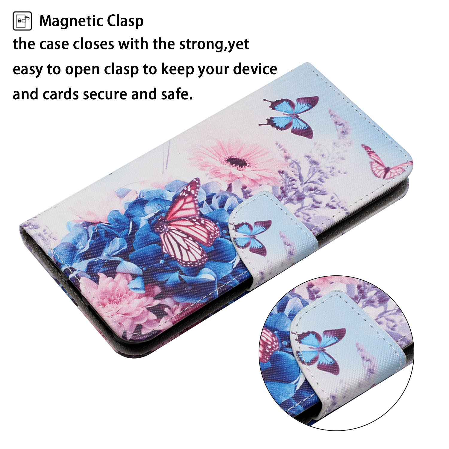 EASSGU Custodia per OPPO A74 (4G) (6.43 Inches) Pelle PU Flip Folio Cover con Interruttore Magnetico, [3 Slot Schede] [1 Portafoglio] Case - Nero