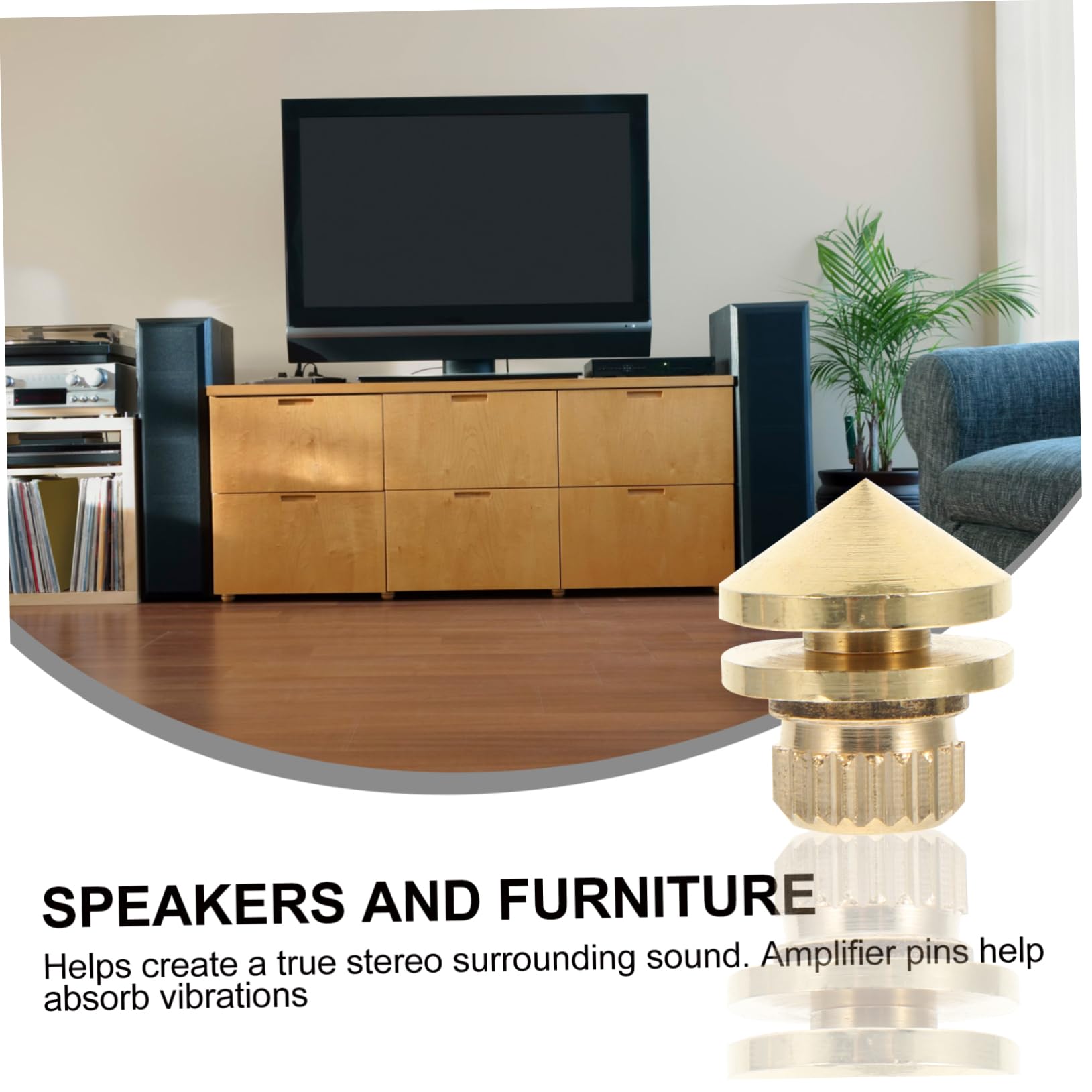 SEWACC 4pcs Copper Speaker Spikes for Isolation Creative Speaker Accessories for Amplifiers and Turntables Shockproof Pads Stylish Design Easy to Install