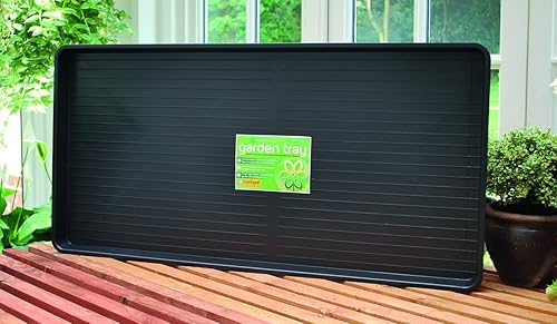 Miniatura 2 de Tierra Garden Bandeja gigante ordenada, bandeja duradera de una pieza para mezclar, cultivar y macetar, 43 x 21.5 x 1.5 pulgadas (negro)